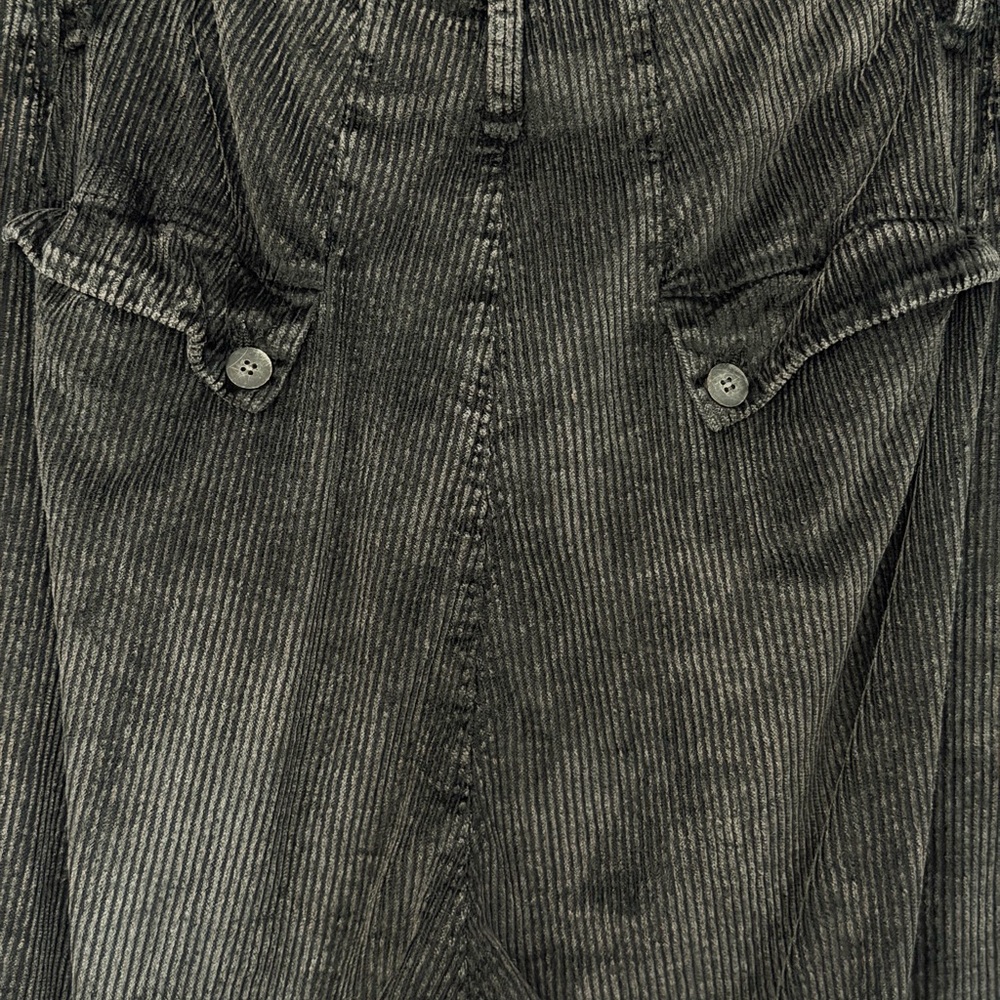 Transit Par-Such Lagenlook Corduroy Pants Gray Brown Relaxed Tapered Large - Picture 8 of 13